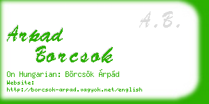 arpad borcsok business card